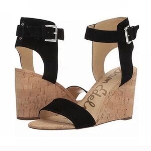 Sam Edelman Willow Black Suede Wedge‎ Sandal